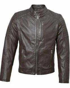 Veste en Cuir Blagnac marron