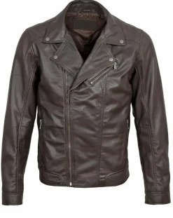 Veste en Cuir Brazza marron