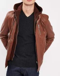 Veste en Cuir Brezon cognac