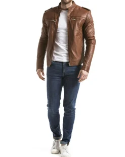 Veste en Cuir Brisbane cognac