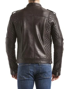Veste en Cuir Brisbane marron