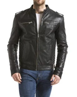 Veste en Cuir Brisbane noire