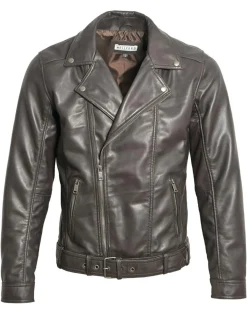 Veste en Cuir Buenos marron