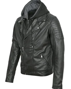 Veste en Cuir Bull noire