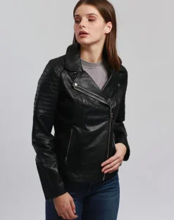 Veste en Cuir Cally noire