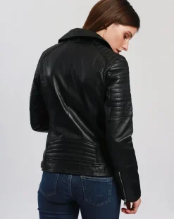 Veste en Cuir Cally noire