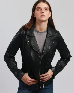 Veste en Cuir Cally noire