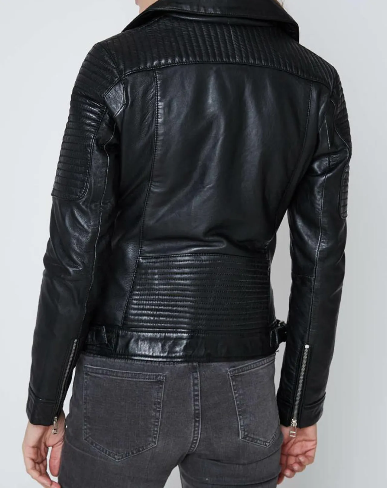 Veste en Cuir Carmen noire