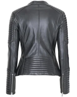 Veste en Cuir Caterina noire