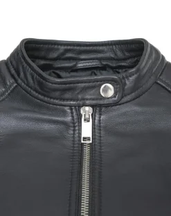 Veste en Cuir Caterina noire