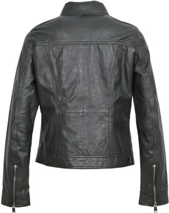 Veste en Cuir Catia noire