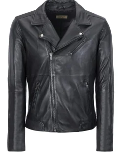 Veste en Cuir Caïus noire