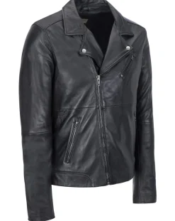 Veste en Cuir Caïus noire