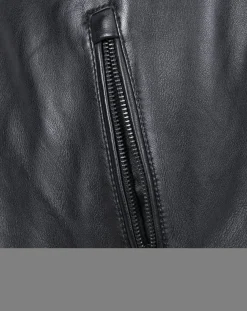 Veste en Cuir Caïus noire