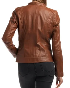 Veste en Cuir Celeste cognac