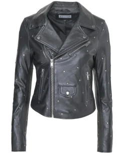 Veste en Cuir Chana noire
