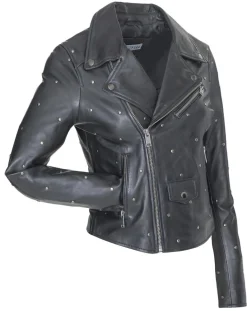 Veste en Cuir Chana noire