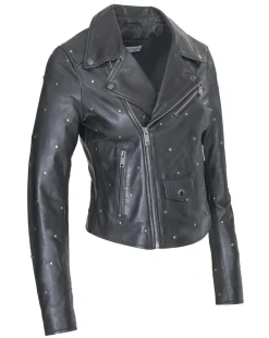Veste en Cuir Chana noire