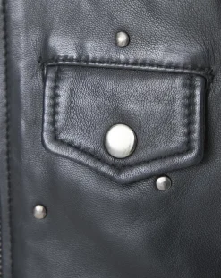 Veste en Cuir Chana noire