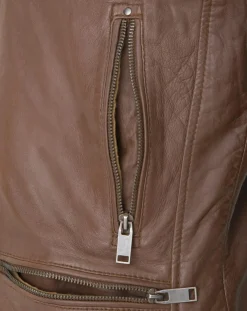 Veste en Cuir Charles cognac