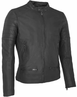 Veste en Cuir Charles noire