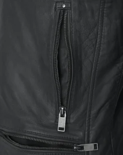 Veste en Cuir Charles noire