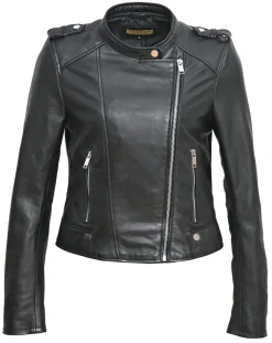 Veste en Cuir Chaya noire