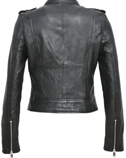 Veste en Cuir Chaya noire