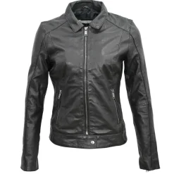 Veste en Cuir Chloris noire
