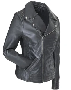 Veste en Cuir Ciara noire