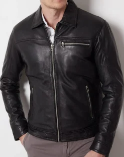 Veste en Cuir Clément noire