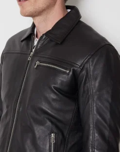 Veste en Cuir Clément noire