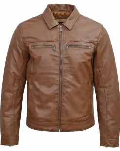 Veste en Cuir Conall cognac