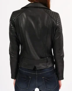 Veste en Cuir Constance noire
