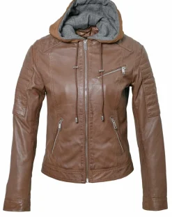 Veste en Cuir Coria cognac