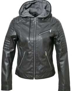 Veste en Cuir Coria noire