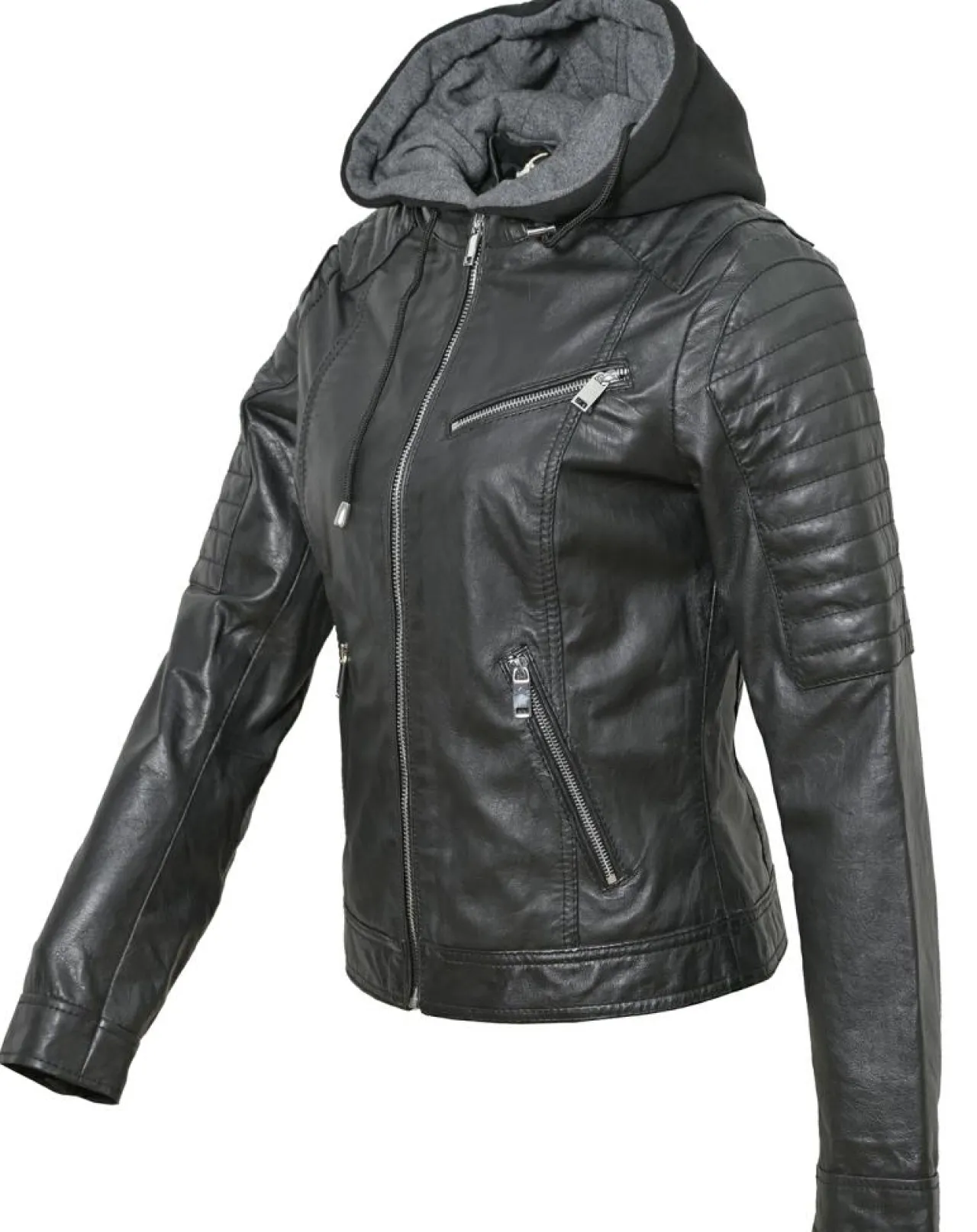 Veste en Cuir Coria noire