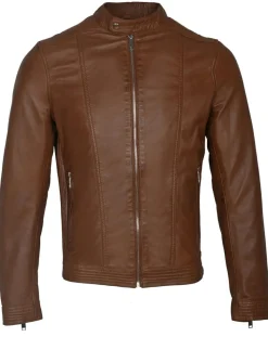 Veste en Cuir Corto cognac
