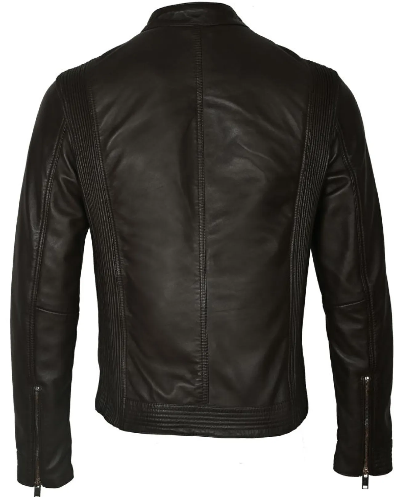 Veste en Cuir Corto marron foncé