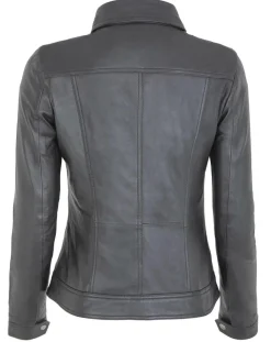 Veste en Cuir d'Agneau Christine noire