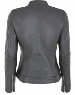 Veste en Cuir d'Agneau Clara noire