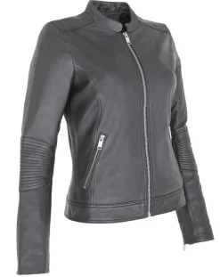 Veste en Cuir d'Agneau Clara noire