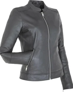 Veste en Cuir d'Agneau Clara noire