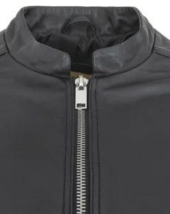 Veste en Cuir d'Agneau Clara noire