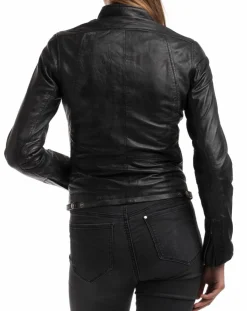 Veste en Cuir d'Agneau Samantha noire