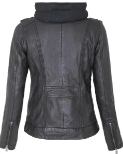 Veste en Cuir Djaya noire