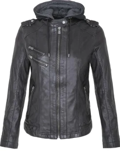 Veste en Cuir Djaya noire