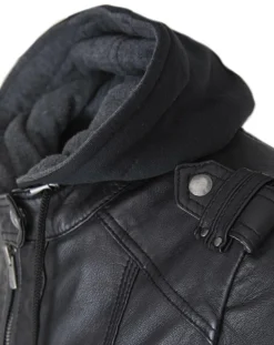 Veste en Cuir Djaya noire