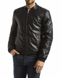 Veste en Cuir Douro marine