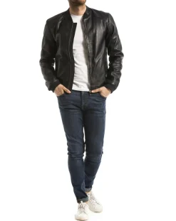 Veste en Cuir Douro marine